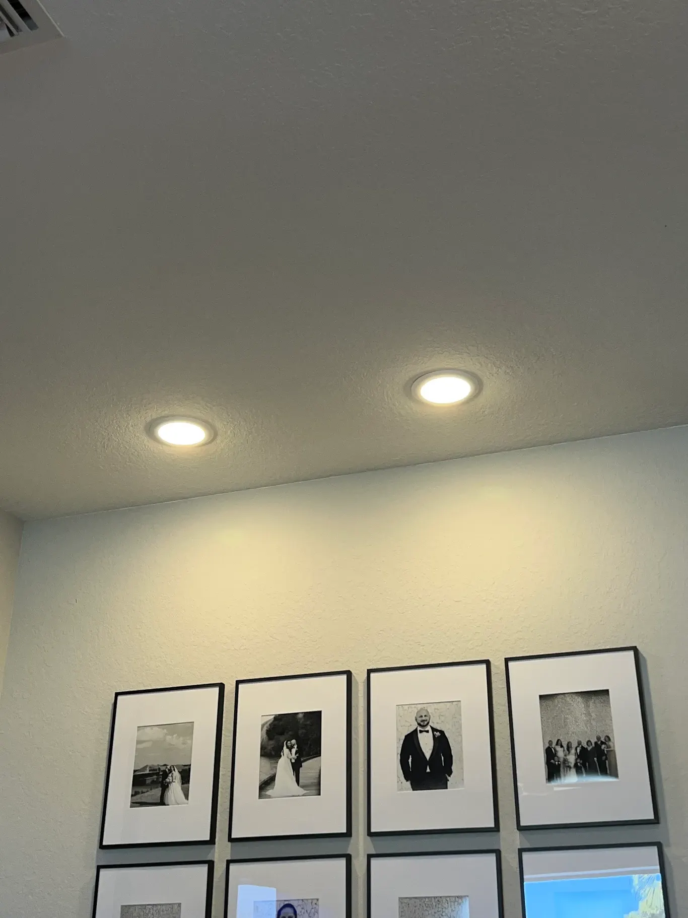 Pot light installation in a family room