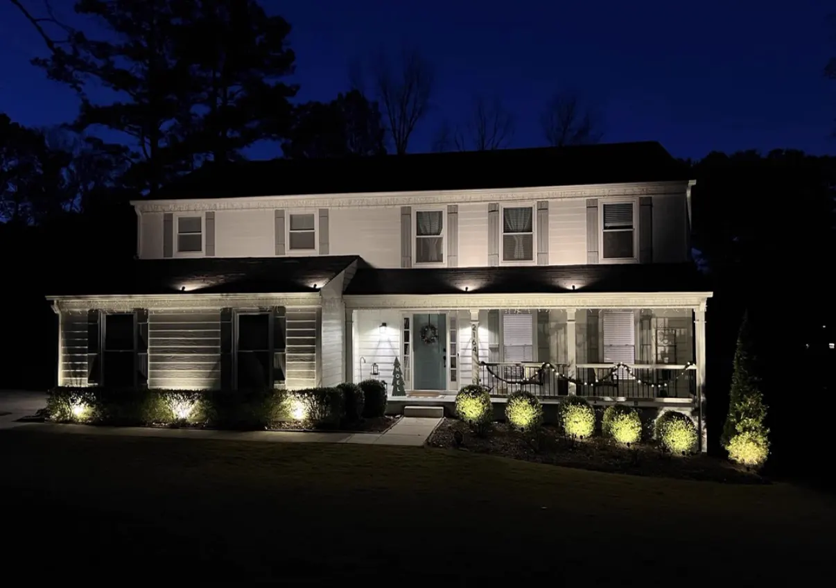 Exterior and landscape lighting installed at a home