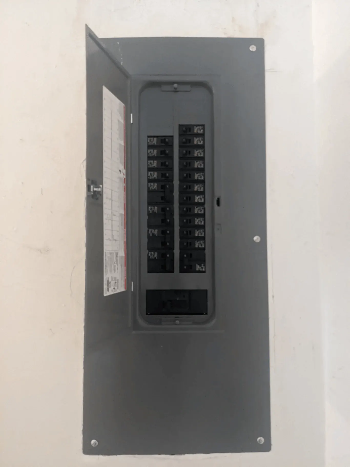 Electrical panel replacement completed by an electrician
