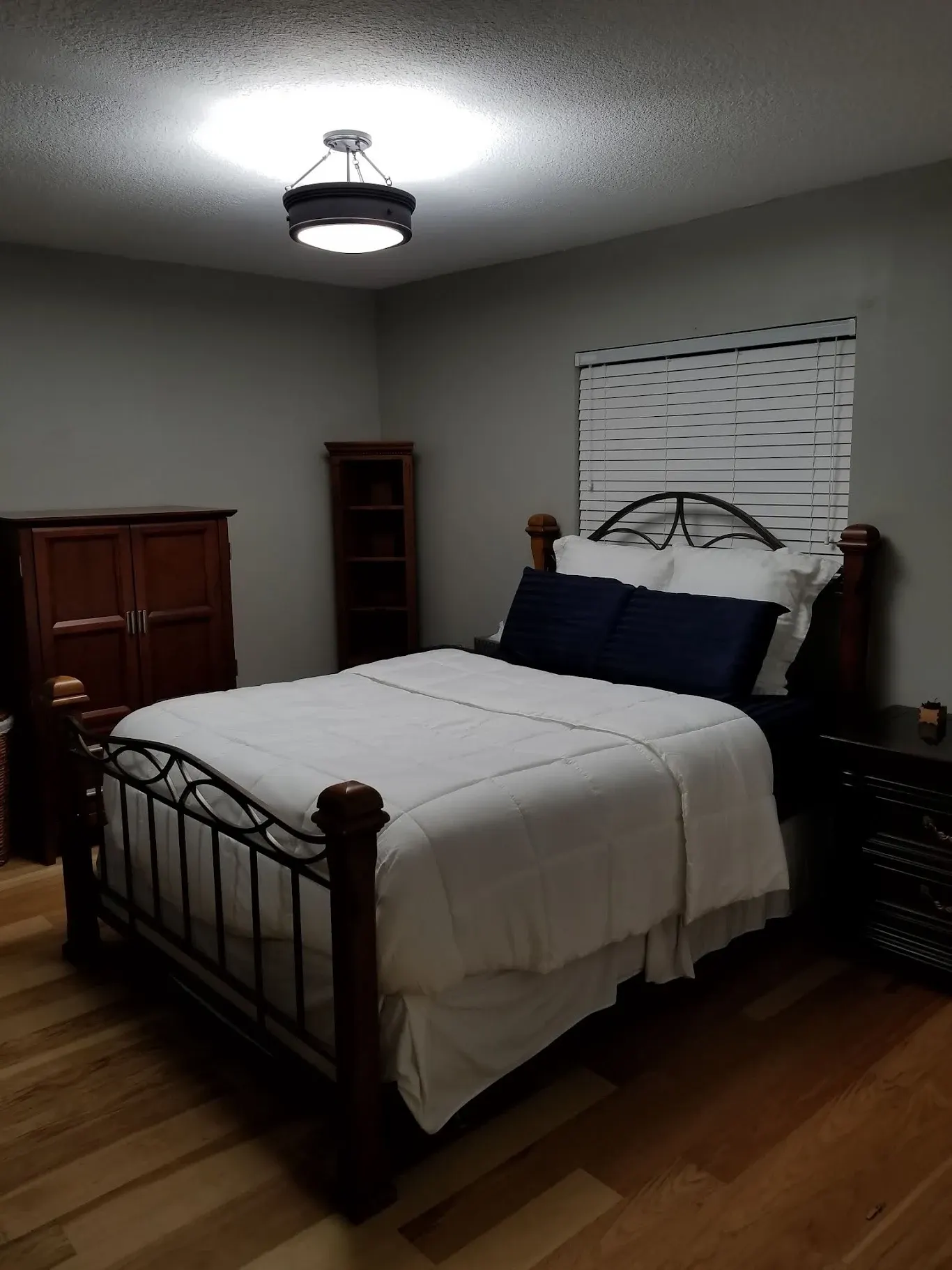 Bedroom ceiling light fixture installation