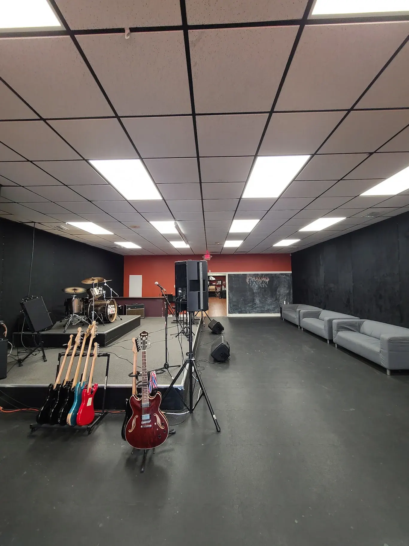 Commercial LED lighting installation in a studio space