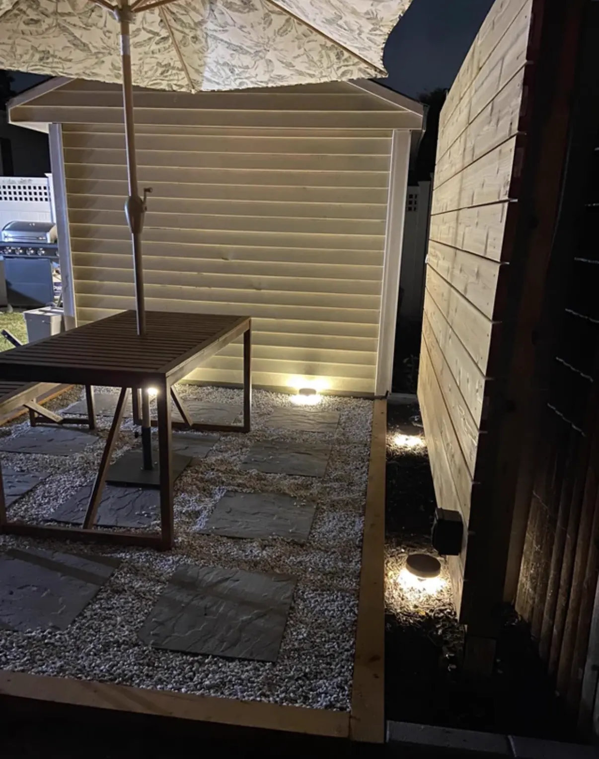 Patio and backyard lighting installation